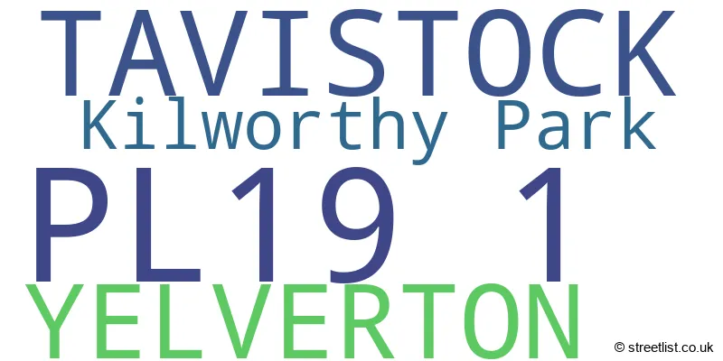 A word cloud for the PL19 1 postcode